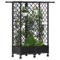 Preview: Hochbeet mit Rankgitter und Dach Schwarz 124 x 40 x 127 cm PP