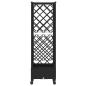 Preview: Hochbeet mit Rankgitter und Dach Schwarz 124 x 40 x 127 cm PP