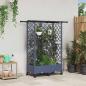 Preview: ARDEBO.de - Hochbeet mit Rankgitter und Dach Grau 124 x 40 x 127 cm PP