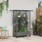 Preview: ARDEBO.de - Hochbeet mit Rankgitter und Dach Hellgrau 124 x 40 x 127 cm PP