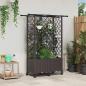 Preview: ARDEBO.de - Hochbeet mit Rankgitter und Dach Braun 124 x 40 x 142 cm PP