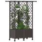 Preview: Hochbeet mit Rankgitter und Dach Braun 124 x 40 x 142 cm PP