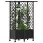 Preview: Hochbeet mit Rankgitter und Dach Schwarz 124 x 40 x 142 cm PP