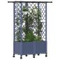 Preview: Hochbeet mit Rankgitter und Dach Grau 124 x 40 x 142 cm PP