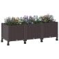 Preview: Gartenpflanzer mit Rädern Braun 120 x 40 x 44 cm PP