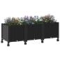 Preview: Gartenpflanzer mit Rädern Schwarz 120 x 40 x 44 cm PP