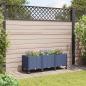 Preview: ARDEBO.de - Gartenpflanzer mit Rädern Blaugrau 120 x 40 x 48 cm PP