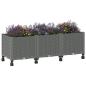 Preview: Gartenpflanzer mit Rädern Hellgrau 120 x 40 x 48 cm PP