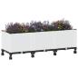 Preview: Gartenpflanzer mit Rädern Weiß 120 x 40 x 48 cm PP