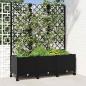 Preview: ARDEBO.de - Pflanzkübel mit Spalier und Rädern Schwarz 120 x 40 x 146 cm PP
