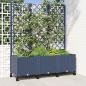 Preview: ARDEBO.de - Pflanzkübel mit Spalier und Rädern Blaugrau 120 x 40 x 146 cm
