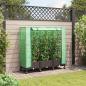 Preview: ARDEBO.de - Gartenplanter mit Gewächshausabdeckung und Rädern 3 stk. Braun