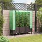 Preview: ARDEBO.de - Gartenplanter mit Gewächshausabdeckung und Rädern 3 stk. Braun