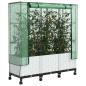 Preview: Gartenplanter mit Gewächshausabdeckung und Rädern 3 stk. Weiß