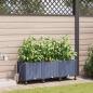 Preview: ARDEBO.de - Garten Blumenkübel mit Bewässerung und Rädern 3 Stk. Grau PP