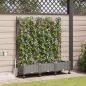Preview: ARDEBO.de - Garten Blumenkübel mit Bewässerung und Rädern 3 Stk. Hellgrau
