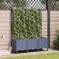 Preview: ARDEBO.de - Garten Blumenkübel mit Bewässerung und Rädern 3 Stk. Grau PP
