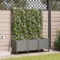 Preview: ARDEBO.de - Garten Blumenkübel mit Bewässerung und Rädern 3 Stk. Hellgrau