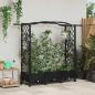 Preview: ARDEBO.de - Hochbeet mit Rankgitter und Dach Schwarz 169 x 40 x 129 cm PP