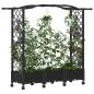 Preview: Hochbeet mit Rankgitter und Dach Schwarz 169 x 40 x 129 cm PP
