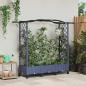 Preview: ARDEBO.de - Hochbeet mit Rankgitter und Dach Grau 169 x 40 x 129 cm PP