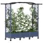 Preview: Hochbeet mit Rankgitter und Dach Grau 169 x 40 x 129 cm PP