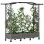 Preview: Hochbeet mit Rankgitter und Dach Hellgrau 169 x 40 x 129 cm PP