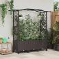 Preview: ARDEBO.de - Hochbeet mit Rankgitter und Dach Braun 164 x 40 x 144 cm PP