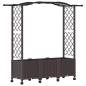 Preview: Hochbeet mit Rankgitter und Dach Braun 164 x 40 x 144 cm PP