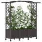 Preview: Hochbeet mit Rankgitter und Dach Braun 164 x 40 x 144 cm PP
