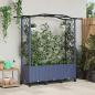 Preview: ARDEBO.de - Hochbeet mit Rankgitter und Dach Grau 164 x 40 x 144 cm PP