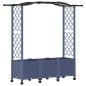 Preview: Hochbeet mit Rankgitter und Dach Grau 164 x 40 x 144 cm PP