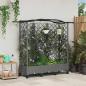 Preview: ARDEBO.de - Hochbeet mit Rankgitter und Dach Hellgrau 163 x 40 x 129 cm PP