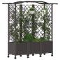 Preview: Hochbeet mit Rankgitter und Dach Braun 163 x 40 x 144 cm PP