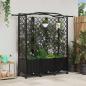 Preview: ARDEBO.de - Hochbeet mit Rankgitter und Dach Schwarz 163 x 40 x 144 cm PP