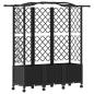 Preview: Hochbeet mit Rankgitter und Dach Schwarz 163 x 40 x 144 cm PP