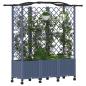 Preview: Hochbeet mit Rankgitter und Dach Grau 163 x 40 x 144 cm PP