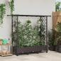 Preview: ARDEBO.de - Hochbeet mit Rankgitter und Dach Braun 164 x 40 x 127 cm PP