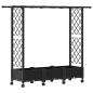 Preview: Hochbeet mit Rankgitter und Dach Schwarz 164 x 40 x 127 cm PP