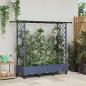 Preview: ARDEBO.de - Hochbeet mit Rankgitter und Dach Grau 164 x 40 x 127 cm PP