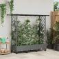 Preview: ARDEBO.de - Hochbeet mit Rankgitter und Dach Hellgrau 164 x 40 x 127 cm PP