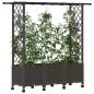 Preview: Hochbeet mit Rankgitter und Dach Braun 162,5 x 40 x 142 cm PP