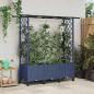 Preview: ARDEBO.de - Hochbeet mit Rankgitter und Dach Grau 162,5 x 40 x 142 cm PP