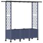 Preview: Hochbeet mit Rankgitter und Dach Grau 162,5 x 40 x 142 cm PP