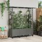 Preview: ARDEBO.de - Hochbeet mit Rankgitter und Dach Hellgrau 162,5 x 40 x 142 cm