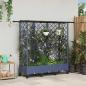Preview: ARDEBO.de - Hochbeet mit Rankgitter und Dach Grau 164 x 40 x 127 cm PP