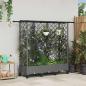 Preview: ARDEBO.de - Hochbeet mit Rankgitter und Dach Hellgrau 164 x 40 x 127 cm PP