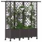 Preview: Hochbeet mit Rankgitter und Dach Braun 163,5 x 40 x 142 cm PP