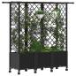 Preview: Hochbeet mit Rankgitter und Dach Schwarz 163,5 x 40 x 142 cm PP