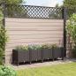 Preview: ARDEBO.de - Gartenpflanzer mit Rädern Braun 160 x 40 x 44 cm PP
